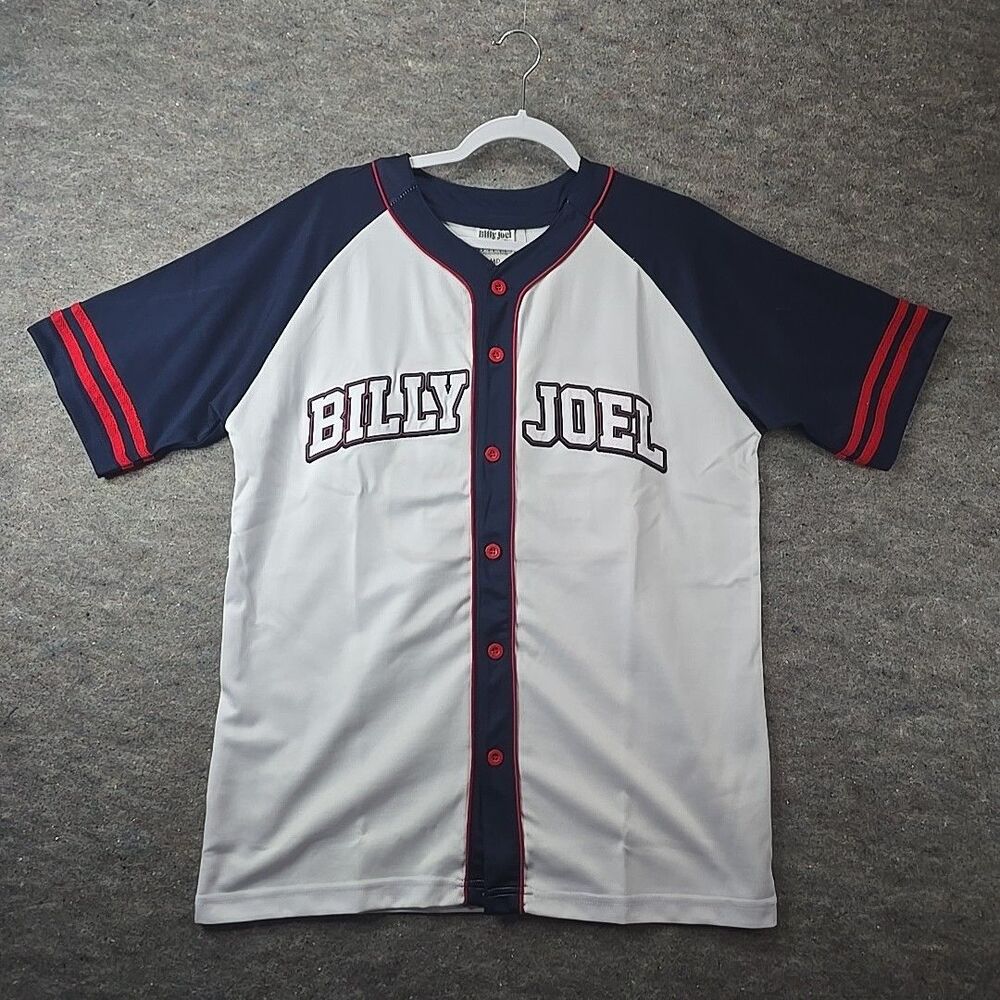 Billy Joel Baseball Jersey Shirt Top Button Front Adult Unisex Size M #23